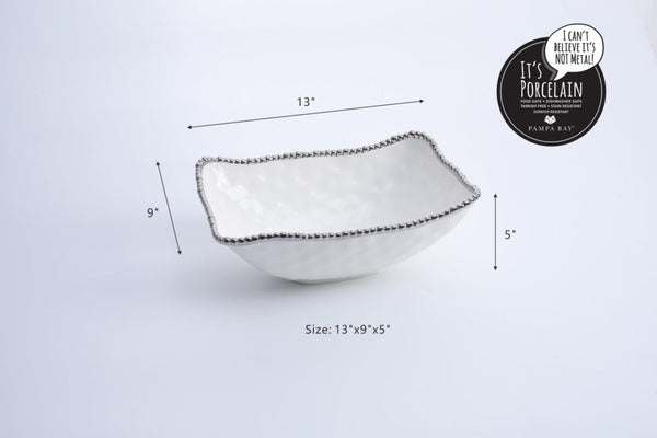 Pampa Bay Deep Serving Bowl - White-Silver