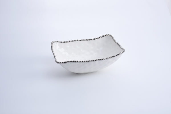 Pampa Bay Deep Serving Bowl - White-Silver