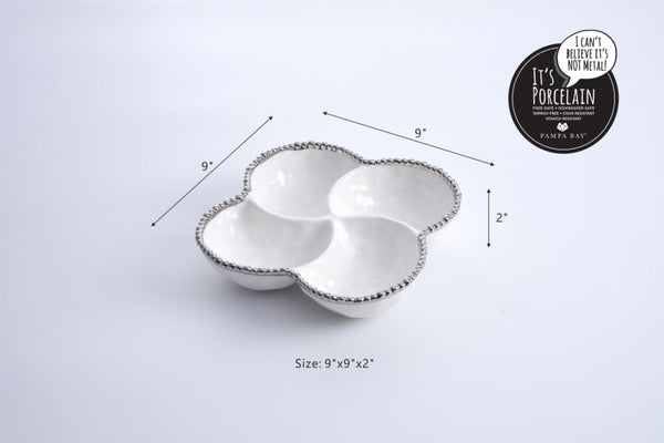Pampa Bay 4-Section Bowl - White-Silver