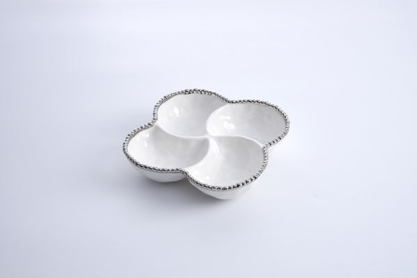 Pampa Bay 4-Section Bowl - White-Silver