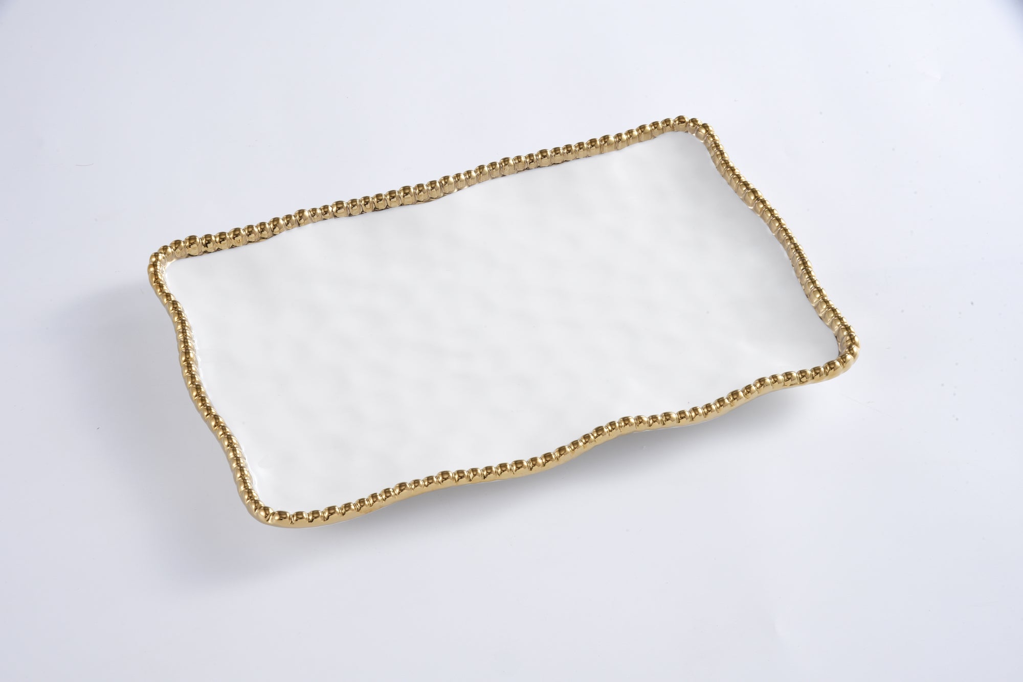 Pampa Bay Medium Platter - White-Gold