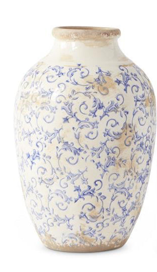 Vintage Blue and White Ceramic Vase