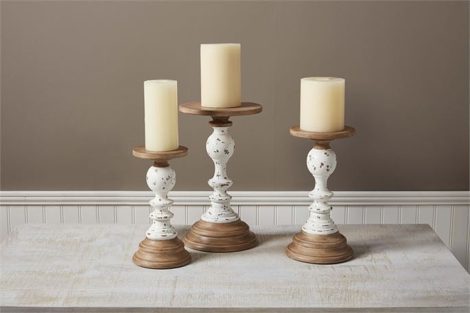 Wooden Rustic Candlestick