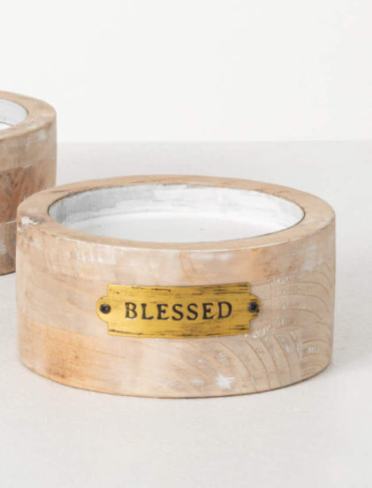Text Pillar Candle Holder