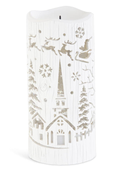 White Swirling Glitter Candleholder