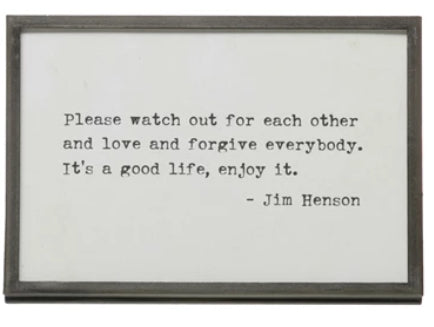 Metal & Glass Frame With Easel & Saying 6"x4"