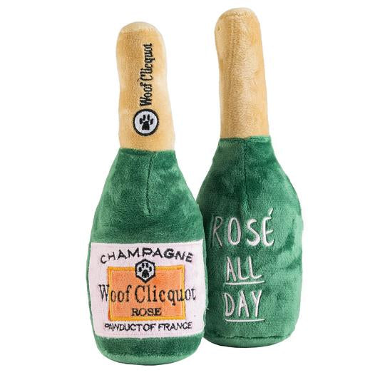Woof Clicquot Rose' Champagne Bottle