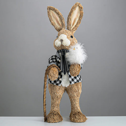 22.4 Jute Bunny Black White Check Suit with Tie