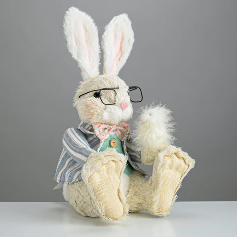 Sitting Bunny Jute w/ Glasses and Bow Tie