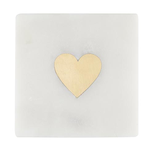 Marble Coasters - Heart - Set of 4