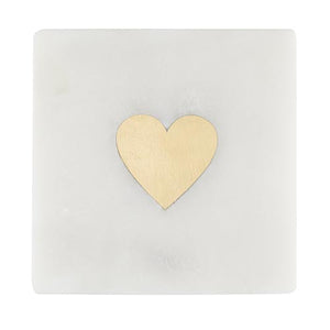 Marble Coasters - Heart - Set of 4