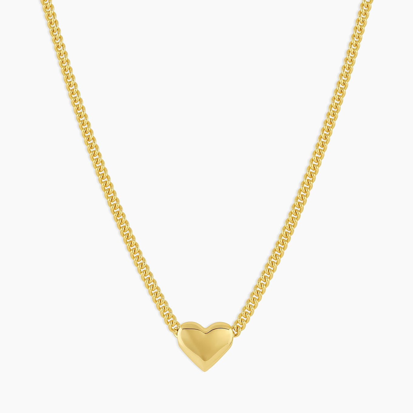 Lou Heart Charm Necklace, Gold