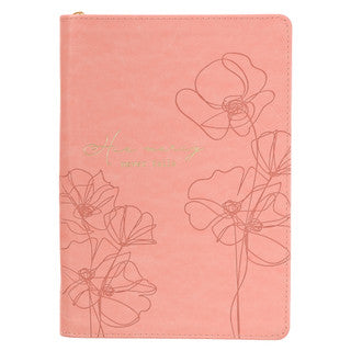 Journal Classic Zip Pink His Mercy Never Fails