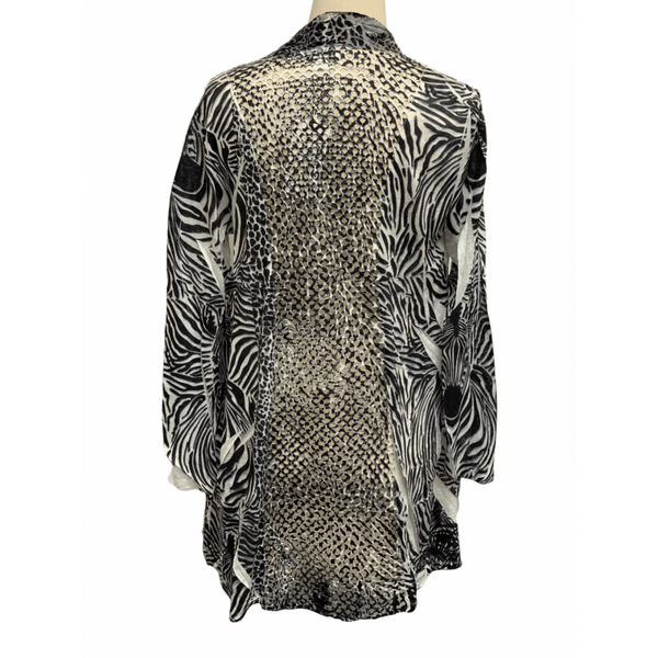 Kamana Patchwork Open Front Cardigan