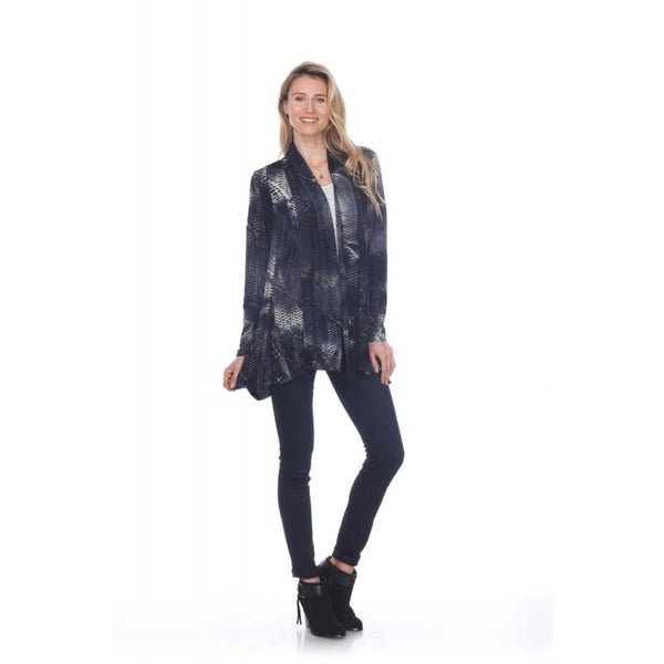 Kamana Black & Grey Patch Open Caridgan