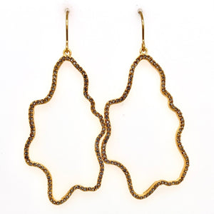 Rebel Designs Open Squiggle Pave Earrings in Gold