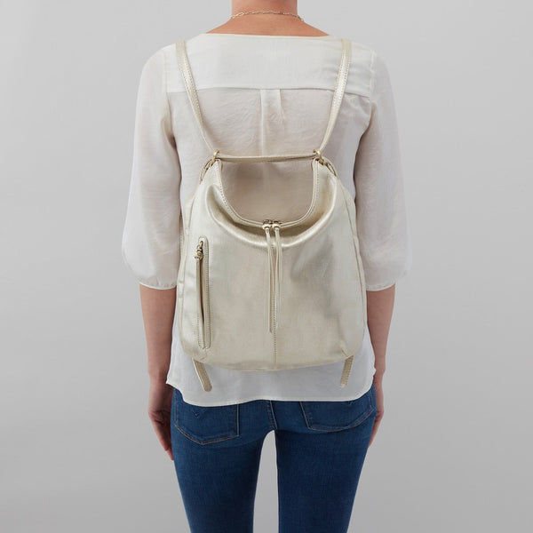 HOBO Merrin Convertible Backpack - Pearlized Silver