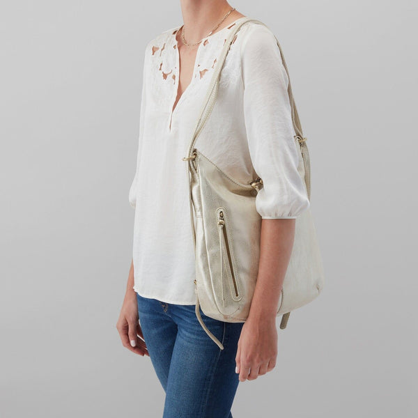 HOBO Merrin Convertible Backpack - Pearlized Silver