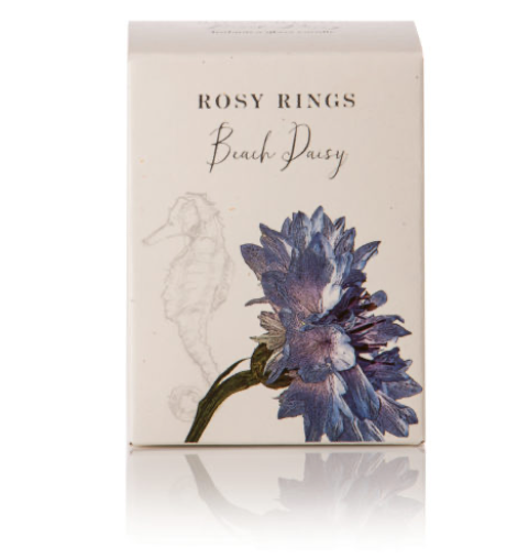 Rosy Rings Beach Daisy Glass Candle