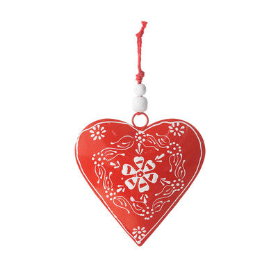 Enamel Nordic Heart Ornament, Small