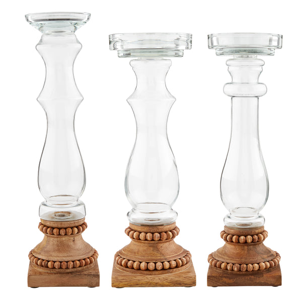 Beaded Glass Candlesticks