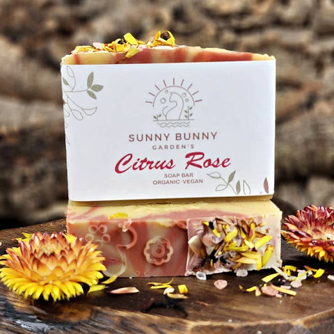 Sunny Bunny Gardens All Natural Rose Clay Handmade Soap - Citrus Rose