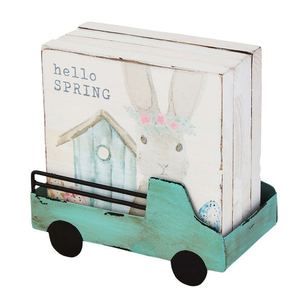 Wooden Bunny Coasters In Truck