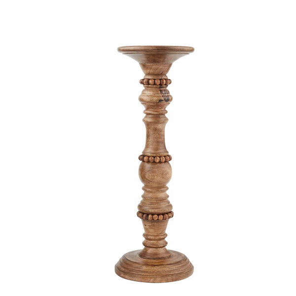 Beaded Wood Candlesticks