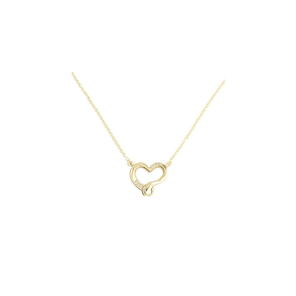 Uno De 50 Straight To The Heart Necklace - Gold with Crystals