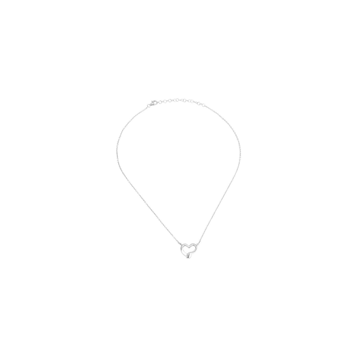 Uno De 50 Straight To The Heart Necklace - Silver with Crystal