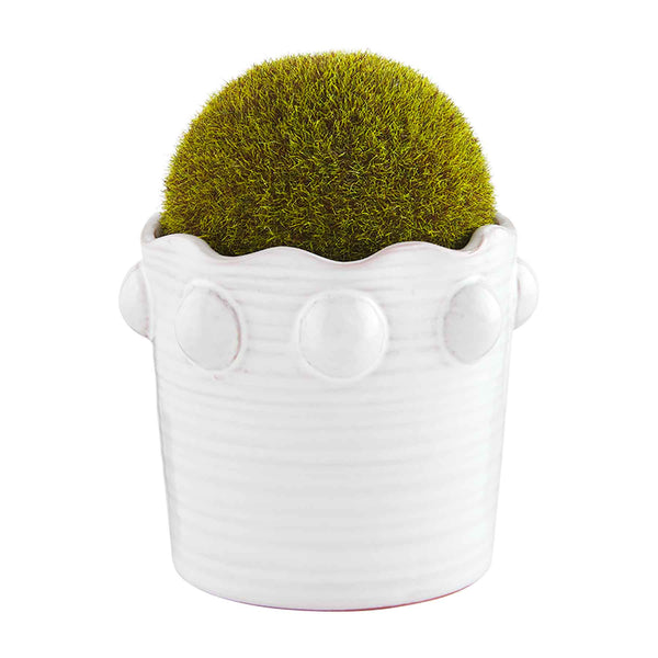 Beaded Faux Moss Ball Pot