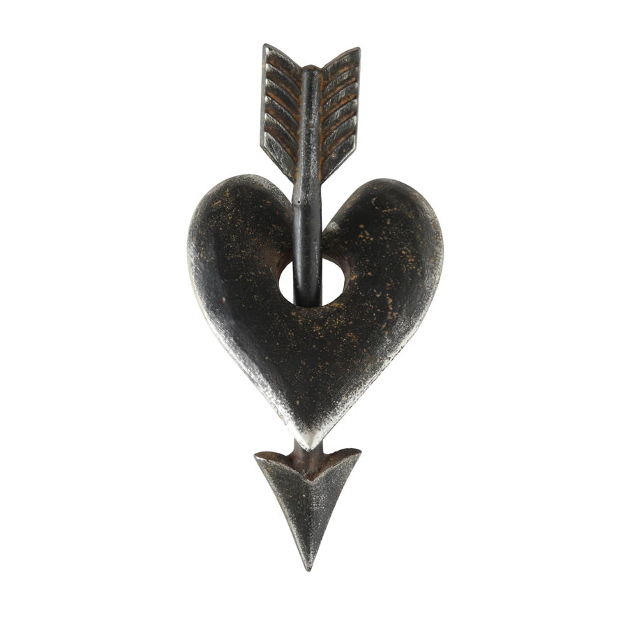 Cast Iron Heart & Arrow Decoration