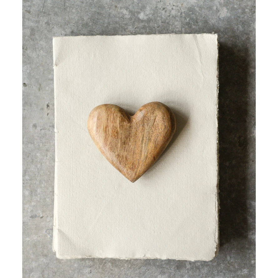 Hand-Carved Mango Wood Heart