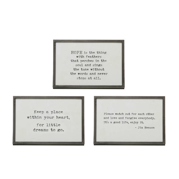 Metal & Glass Frame With Easel & Saying 6"x4"