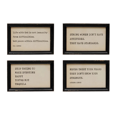 Wood Framed Wall Decor with Saying