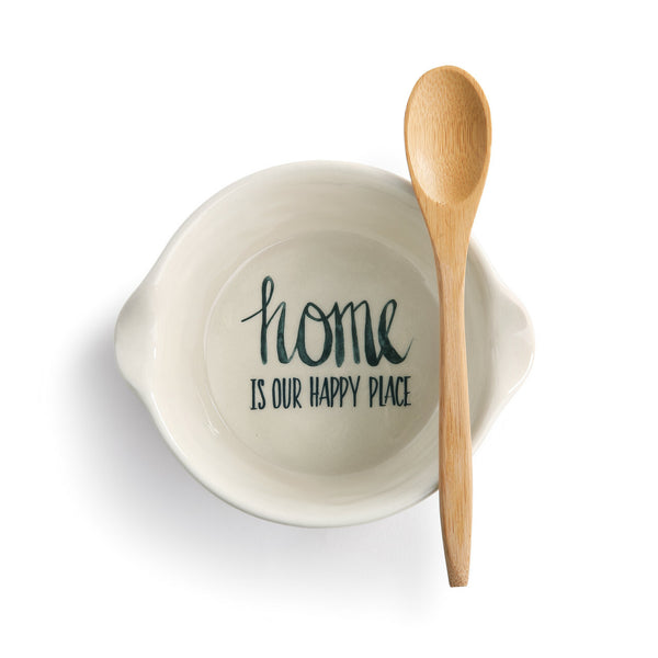 Home is Our Happy Place Appetizer Bowl with Spoon