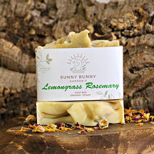 Sunny Bunny Gardens All Natural Handmade Soap with Spirulina Powder - Lemongrass Rosemary