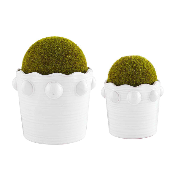 Beaded Faux Moss Ball Pot