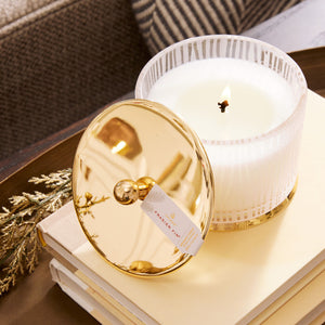 Frasier Fir Gilded Medium Poured Candle, Frosted Wood Grain