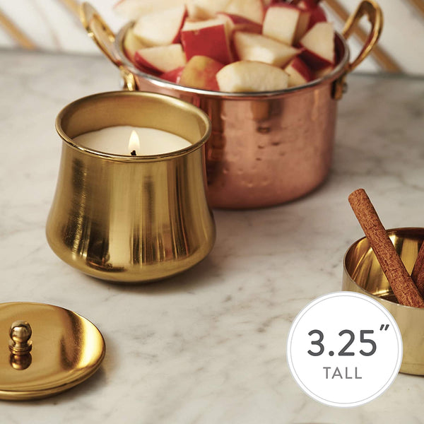 Thymes Simmered Cider Gold Kettle Cup Candle