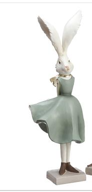 14.5" Boy and Girl Bunny in Cream/Green