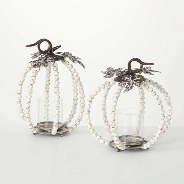 Beaded Pumpkin Tealight Holders
