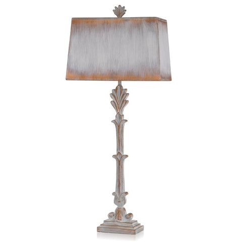 Traditional Floral Inspired Table Lamp with Custom Paper Back Shade