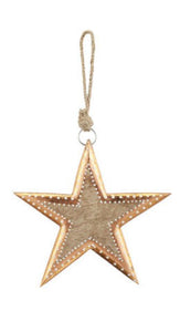 Wood Star With Copper Finish