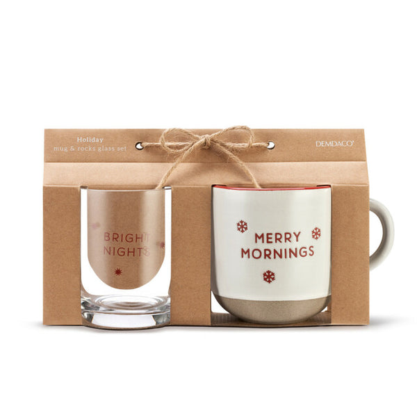 Evening/Morning Mug and Glass Set - Merry & Bright