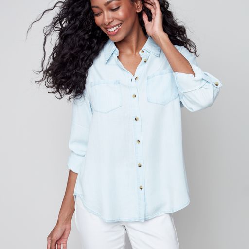 Charlie B Cold Dye -Cotton Voila Button Down Shirt
