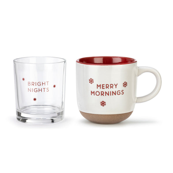 Evening/Morning Mug and Glass Set - Merry & Bright