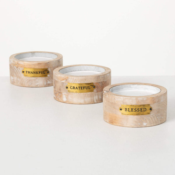 Text Pillar Candle Holder