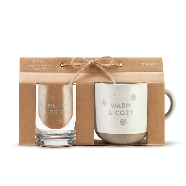 Evening/Morning Mug and Glass Set - Cozy & Bright