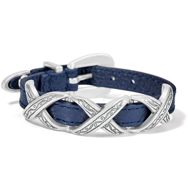 Kriss Kross Etched Bandit Bracelet - French Blue